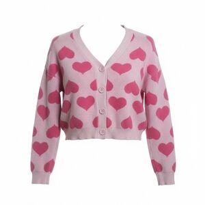 Art Class Pink Heart Patterned Kids Sweater